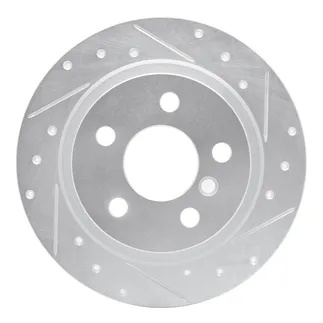 R1 Concepts EDZ-32016R Brake Rotor Drilled and Slotted Silver